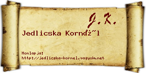 Jedlicska Kornél névjegykártya