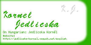 kornel jedlicska business card