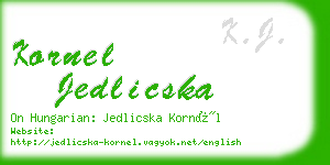 kornel jedlicska business card